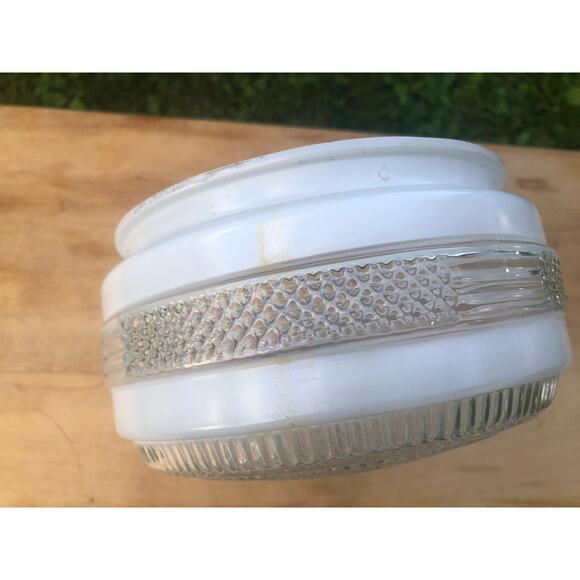 Vintage Art Deco Frosted Textured Clear Glass Ceiling Light Cover, Light Shade - Picture 10 of 10